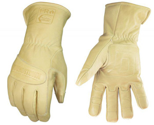 Youngstown Glove FR Waterproof Winter Ultimate Leather Gloves with Long Wick Cuff XL Tan Cut A4, Puncture 4 Cowhide Leather, Nomex®