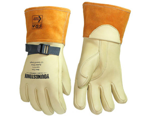 Youngstown Glove FR 12 in Leather Protectors 11 Cream/Orange Puncture 5 Coats®, Cowhide Leather, Suede