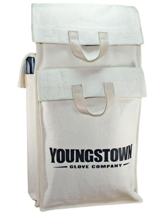 Youngstown Glove Canvas Double Pocket Lineman's Glove Bag 8.75 in x 16 in x 5 in Canvas, Leather White