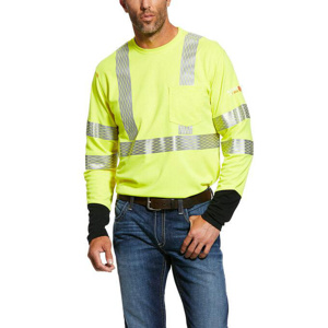 Ariat FR High Vis Reflective Odor-resistant Shirts Large High Vis Yellow Mens