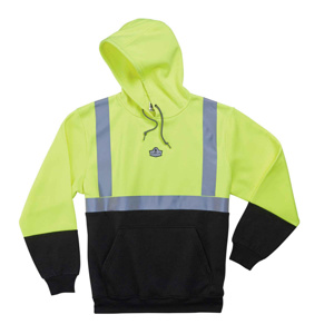 Kits - Ergodyne GloWear® High Vis Reflective Pullover Hoodies - Border States <em class="search-results-highlight">Logo</em> 2XL Black/High Vis Lime Mens
