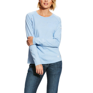 Kits - Ariat FR Air Lightweight Shirts - IBEW & TEP Logos Large Light Blue Womens