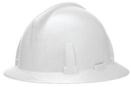 MSA Topgard® Fas-Trac® Series Slotted Full Brim Hard Hats 6-1/2 - 8 in 4 Point Ratchet White
