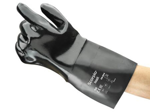 Ansell Chemical Protection Gloves Large Black Neoprene