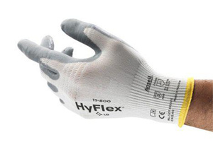 Ansell HyFlex® Series Multi-purpose Light Duty Gloves 9 Gray/White Abrasion 3, Cut A1 Nylon