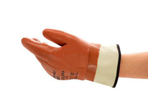 Ansell ActivArmr® Series Safety Cuff Cold Protection Grip Gloves Large Orange Abrasion 3, Cut A1 Cotton