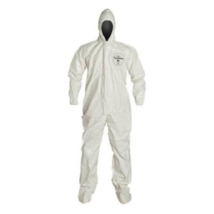 DuPont™ Tychem® 4000 Coveralls with Hood and Taped Seams 4XL Unisex White