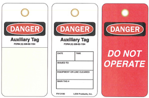 Trident Solutions LEM FN Series Self-laminating Auxiliary Tags Do Not Operate PVC Black/Red on White 2.5 x 5 in