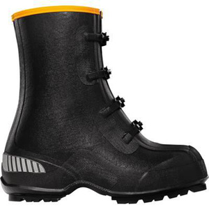 Lacrosse Footwear ATS Series Fleece-lined Overshoes with Buckle and Carbide Studs 11 Black Rubber
