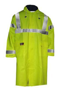 Tingley FR Eclipse™ High Vis Reflective Hooded Rain Coats Large High Vis Yellow Mens