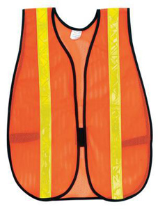 MCR Safety Non-ANSI High Vis Reflective Hook & Loop Mesh Vests One Size High Vis Orange