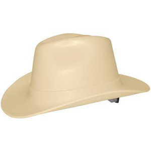 Cowboy Style Full Extra Wide Brim Hard Hats with Ratchet Suspension One Size Fits Most 6 Point Ratchet Tan