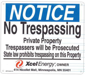 Trident Solutions LEM XSG Series Notice No Trespassing Signs 14 x 20 in No Trespassing Blue/White