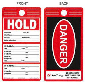 LEM Products XTG Series Hold Tags Danger Hold Black/Red 4.5 x 7.5 in