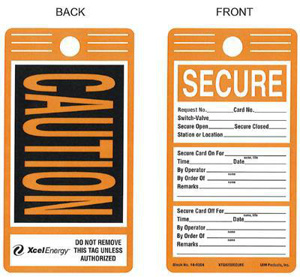 Trident Solutions LEM XTG Series Secure Tags Caution Orange/White 4 x 7.5 in
