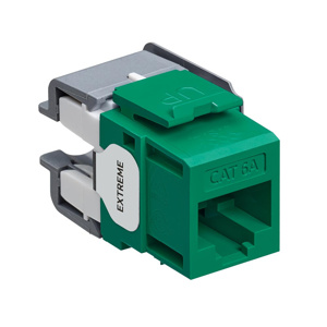 Leviton 6110G-R-6 eXtreme™ Series Channel Rated Snap-in Jack Inserts Green
