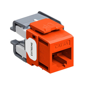 Leviton 6110G-R-6 eXtreme™ Series Channel Rated Snap-in Jack Inserts Orange