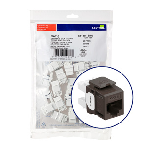 Leviton 61110-B-6 eXtreme™ QuickPort® Series Keystone Jack Inserts Brown