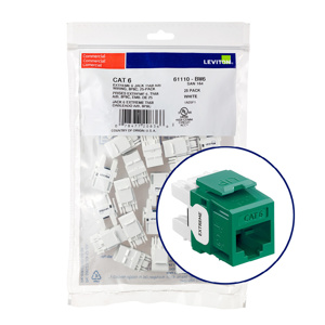 Leviton 61110-B-6 eXtreme™ QuickPort® Series Keystone Jack Inserts Green