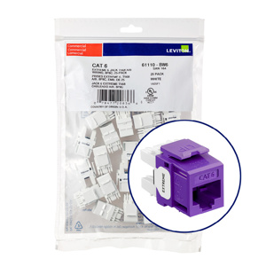 Leviton 61110-B-6 eXtreme™ QuickPort® Series Keystone Jack Inserts Purple