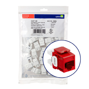 Leviton 5G110-B-5 eXtreme QuickPort® Series Keystone Jack Inserts Crimson
