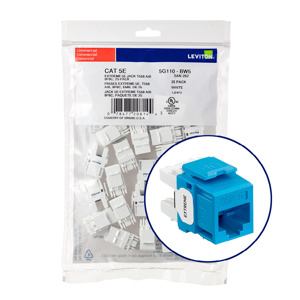 Leviton 5G110-B-5 eXtreme QuickPort® Series Keystone Jack Inserts Blue