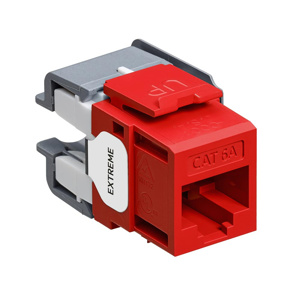Leviton 6110G-R-6 eXtreme™ Series Channel Rated Snap-in Jack Inserts Crimson