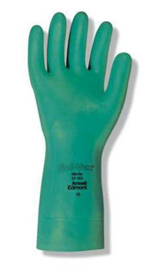 Ansell Sol-Vex® Gauntlet Cuff Chemical Protection Gloves 9 Green Nitrile