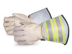 Superior Glove Endura® Gauntlet Cuff Deluxe Winter Lineman Gloves Medium White Horsehide Leather