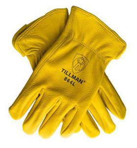 Tillman Company 864 Series Keystone Thumb Drivers Gloves XL Deerskin Leather Gold