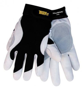 Tillman Company 1470 Series Reinforced Palm Multi-purpose Gloves XL Goatskin Leather, Spandex® Black/White