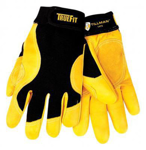 Tillman Company 1475 Series Reinforced Palm Multi-purpose Gloves Large Cowhide Leather, Spandex® Black/Gold