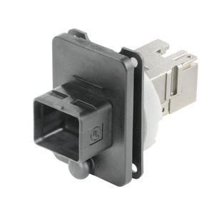 Weidmuller PushPull PROFINET Plug-in Industrial Ethernet Flanged Jack Inserts Gray RJ45 Cat6A