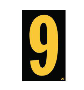 Electromark Number Labels 9 Black/Yellow Engineer Grade Reflective Sheeting