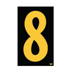 Electromark Number Labels 8 Black/Yellow Engineer Grade Reflective Sheeting