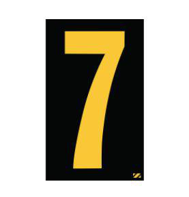 Electromark Number Labels 7 Black/Yellow Engineer Grade Reflective Sheeting