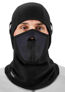 Ergodyne N-Ferno® 6827 Series 2-piece Balaclava Face Masks One Size Black Fleece, Neoprene
