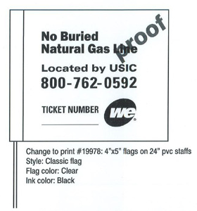 Blackburn Contractor Marking Flags Black (Print)/Clear (Flag) No Buried Natural Gas Line