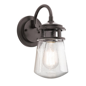 Kichler Lydon Collection Small Outdoor Wall Lights Clear Seeded 75 W Medium