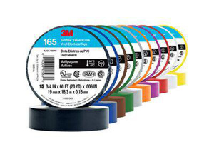 3M Temflex™ 165 Series Vinyl Electrical Tapes Red PVC 0.75 in 60 ft
