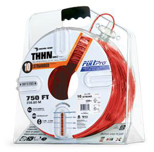 Encore Wire Copper SuperSlick THHN Wire (2) 750 ft Carton Pullpro Red Stranded 10 AWG
