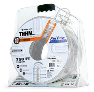 Encore Wire Copper SuperSlick THHN Wire (2) 750 ft Carton Pullpro White Stranded 10 AWG