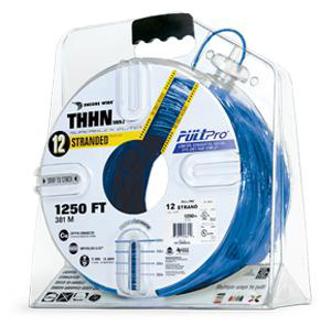 Encore Wire Copper SuperSlick THHN Wire (2) 1250 ft Carton Pullpro Blue Stranded 12 AWG