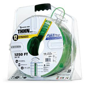 Encore Wire Copper SuperSlick THHN Wire (2) 1250 ft Carton Pullpro Green Stranded 12 AWG