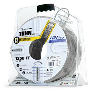 Encore Wire Copper SuperSlick THHN Wire (2) 1250 ft Carton Pullpro Gray Stranded 12 AWG