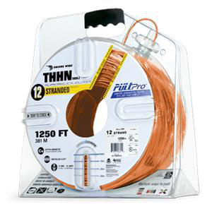 Encore Wire Copper SuperSlick THHN Wire (2) 1250 ft Carton Pullpro Orange Stranded 12 AWG