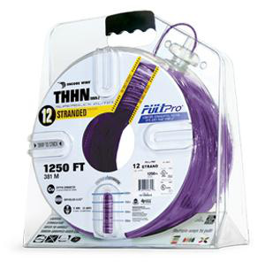 Encore Wire Copper SuperSlick THHN Wire (2) 1250 ft Carton Pullpro Purple Stranded 12 AWG