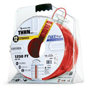 Encore Wire Copper SuperSlick THHN Wire (2) 1250 ft Carton Pullpro Red Stranded 12 AWG
