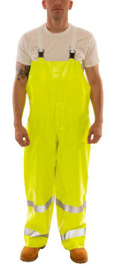 Tingley FR High Vis Comfort-Brite® Reflective Lightweight Rain Bib Overalls Large High Vis Lime Yellow Mens