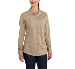 Kits - Carhartt FR Force® Hybrid Slightly Fitted Button Work Shirts - IBEW & TEP Logos 2XL Khaki Womens Kits - Carhartt FR Force® Hybrid Slightly Fitted Button Work Shirts - IBEW & TEP Logos 2XL Khaki Womens
